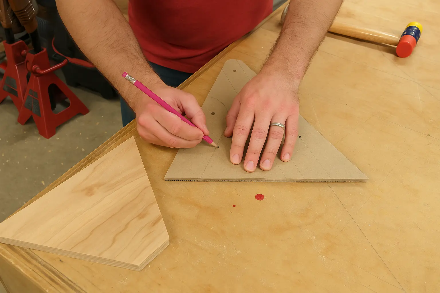 Marking hole positions with template